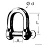 Shackle stainless steel D large mm 10