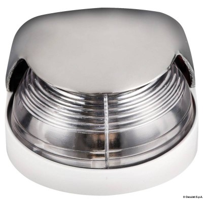 Stainless steel covered bow light in mirror polished AISI 316 stainless steel.