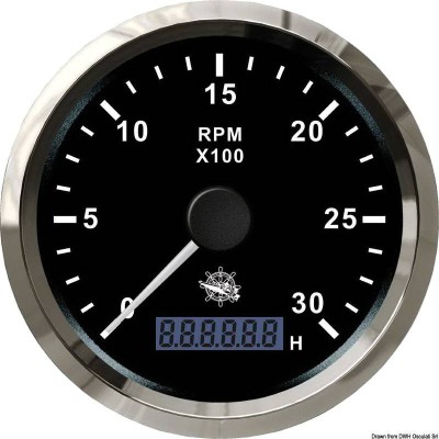 Tachometer 0-3000 RPM + hourmeter