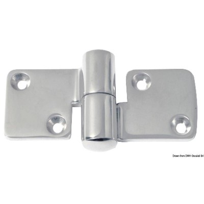Removable right stainless steel hinge 100 x 50 mm