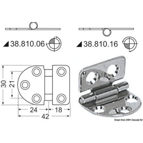 Inverted stainless steel hinge 42 x 30 mm
