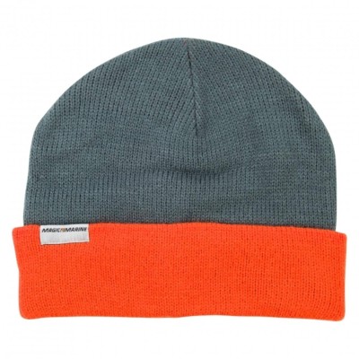 Orange-gray beanie cap