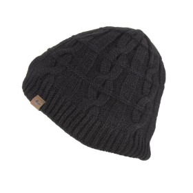 Waterproof Cold Weather Cable Knit Beanie Hat black