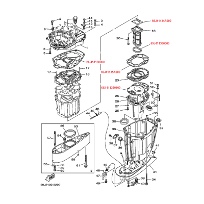 Lower exhaust manifold gasket 200 - 250 hp