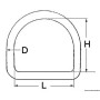 Demi-anneau en acier inoxydable 6 x 30 mm