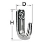 Stainless steel hook 29x32 mm