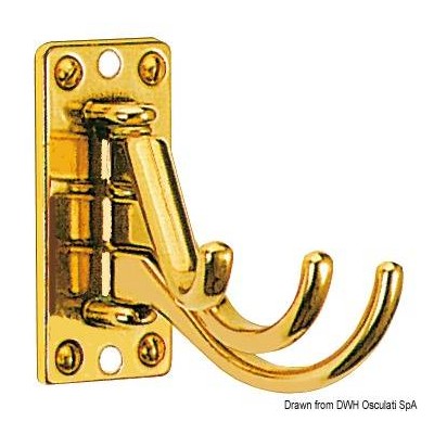 Polished brass coat hanger
