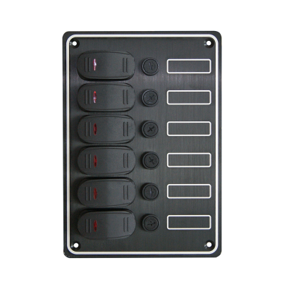 Waterproof panel with 6 switches