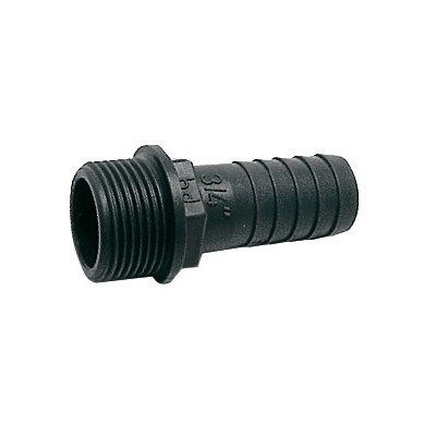 Male plastic hose connector 3/4" x 16 mm