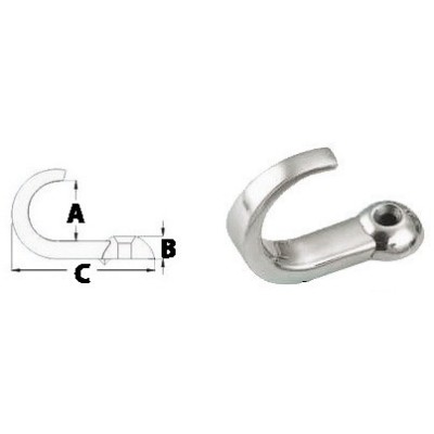 Stainless steel hook 16 mm