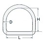 RVS halve ring 5 x 25 mm