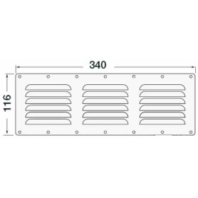 Grid ventilation rectangular 116x340mm
