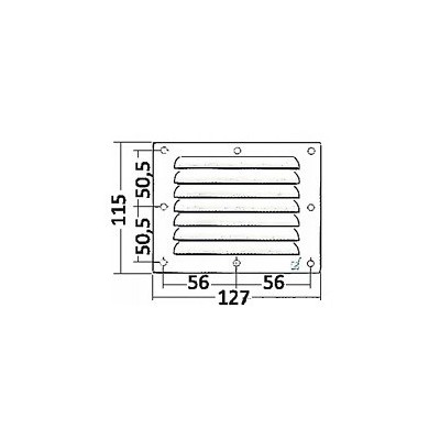 Grid aeration rectangular 127x115mm