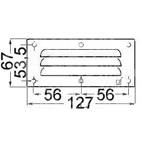 Grid ventilation rectangular 67x127mm