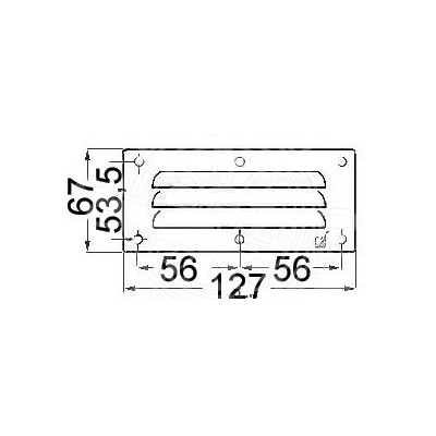 Grid ventilation rectangular 67x127mm