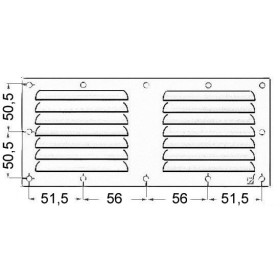 Grid ventilation rectangular 118x232mm