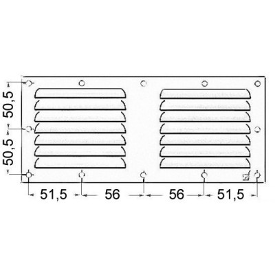 Grid ventilation rectangular 118x232mm
