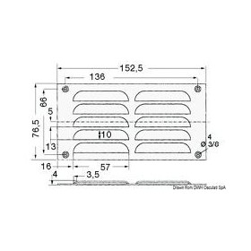 Grid ventilation rectangular 76x152mm