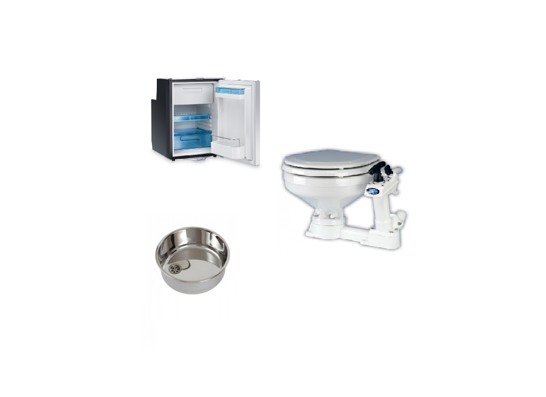 Adriamarine | Comfort onboard - Sinks, stoves, refrigerators, and toilet
